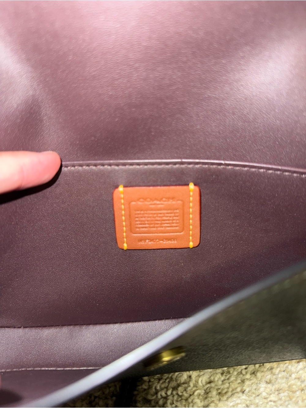 Coach Black Leather Crossbody with Gold 'C' Accent - Picture 4 of 4